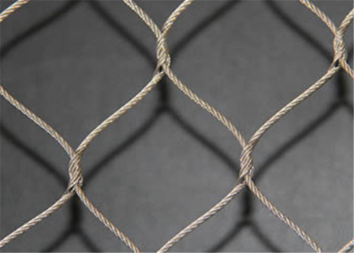 High Tensile Strength SS Wire Rope Mesh , Safety Stainless Steel Rope Net