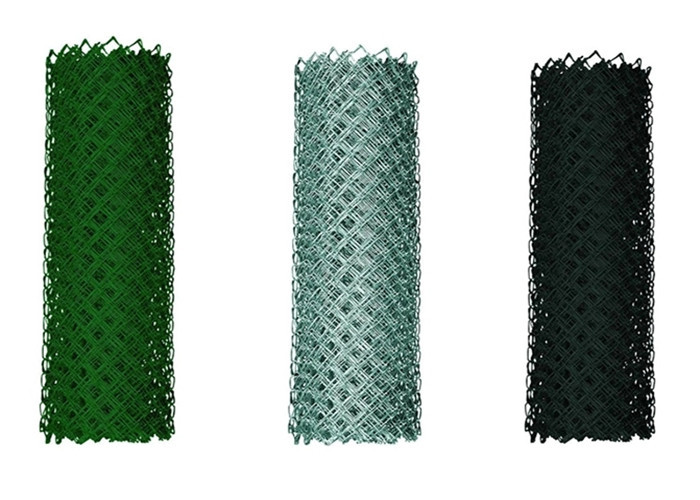 Anti Corrosion Galvanized Chain Link Fence , PVC Coated Diamond Chain Link Fencing
