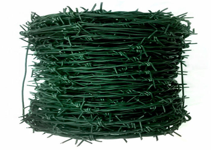 Green Pvc Coated Double Strand Twisted Barbed Wire  Farm Use