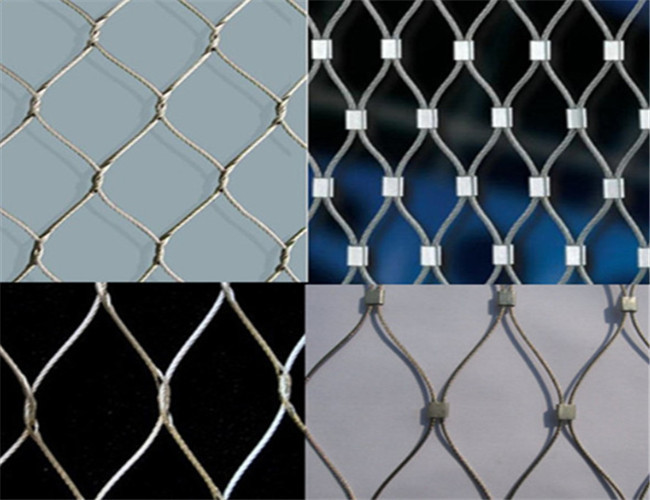 7 * 7 Type Custom Ferrule Stainless Steel Cable Netting For Cable Zoo Mesh