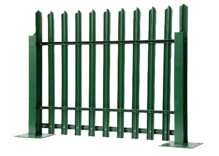 Park Green Color Pvc Security Palisade Fence Pales , Wire Mesh Fence