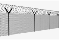 50x50mm 1.2 M Chain Link Fencing Hot Dipped Galvanized Top With Barbed Wire
