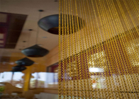 Ceiling Decoration Aluminum Chain Link Curtains Golden Color