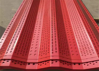 Red Perforated Windbreak Fence Panels Outdoor Polyester Fiber Filling Electrostatic Powder Finish