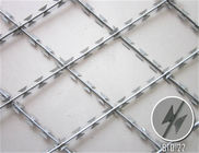 Q235 Steel Sheet Wire Mesh Fence , Security Razor Barbed Welded Fence