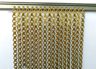 Gold Aluminum Decorative Wire Mesh 3m Width Metal Chain Fly Curtain