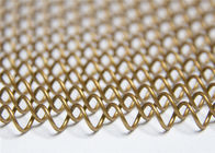 Gold Flexible Chain Link Metal 8x8mm Decorative Wire Mesh Curtains