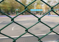 Green Coated Pvc Chain Link Fencing 60x60mm Hole Diamond Mesh
