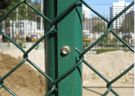 Green Coated Pvc Chain Link Fencing 60x60mm Hole Diamond Mesh