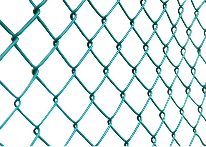 3.5mm Thick Plastic Coated Chain Wire Fencing Light Green And Dark Green Anti rust