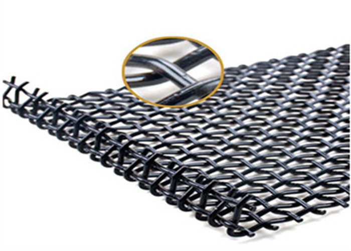 Heavy Duty Crimped Woven Wire Mesh Mining Sieve With Hooked Strong Tensile Strength