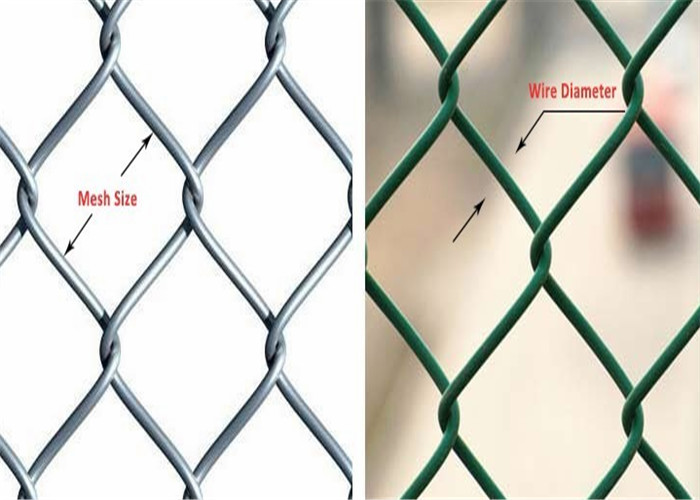 Highway Using Diamond Hole Chain Link Fence Galvanized Iron Wire Green PVC Coated