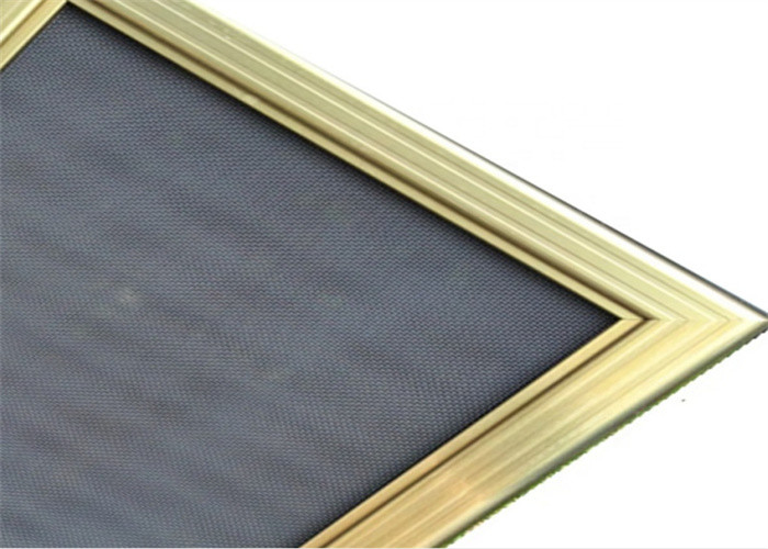 Gold Frame Mosquito Proof Window 14mesh Steel Mesh Security Screen
