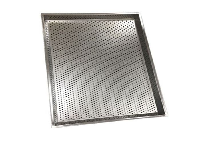 Round Hole 316 Stainless Steel Perforated Trays Welded Sides 0.8mm Thick