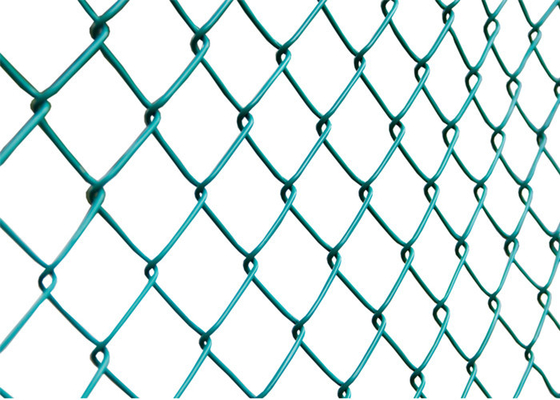 3.5mm Thick Plastic Coated Chain Wire Fencing Light Green And Dark Green Antirust