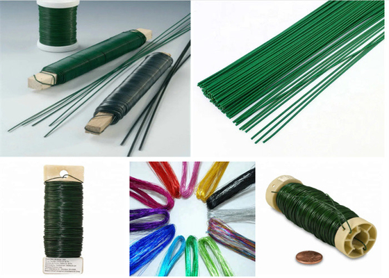 Green Christmas Gardening Flexible Paddle Colored Metal Wire 0.6mm