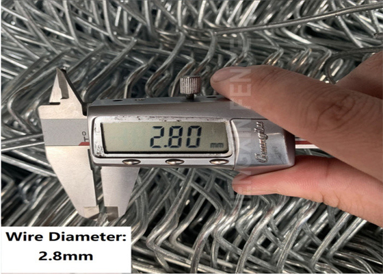 2.8mm Diameter Diamond Chain Link Fencing 8 Foot Height Galvanized