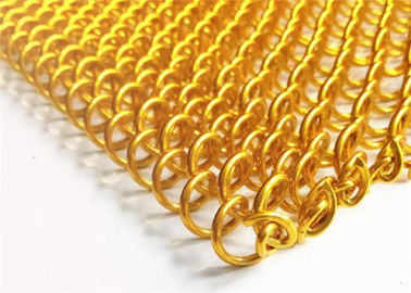 Gold Color SS316 Decorative Woven Wire Mesh For Curtain And Space Divider